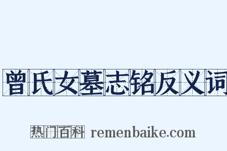 曾氏女墓志铭反义词是什么意思的图片